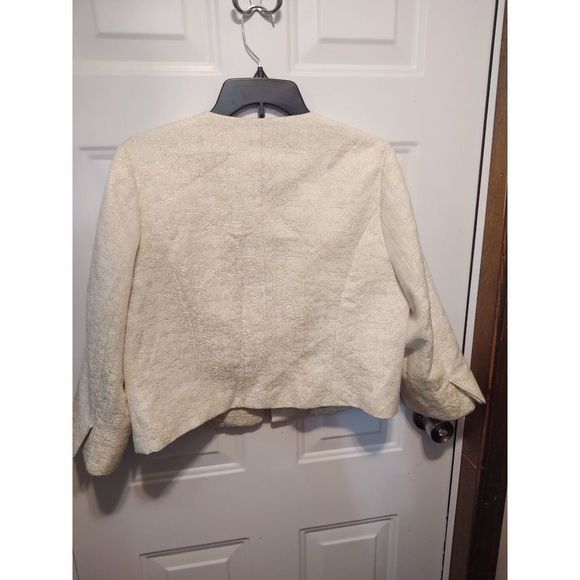 Midnight Velvet White Sparkly‎ Blazer Women's Size 16 - Picture 2 of 4